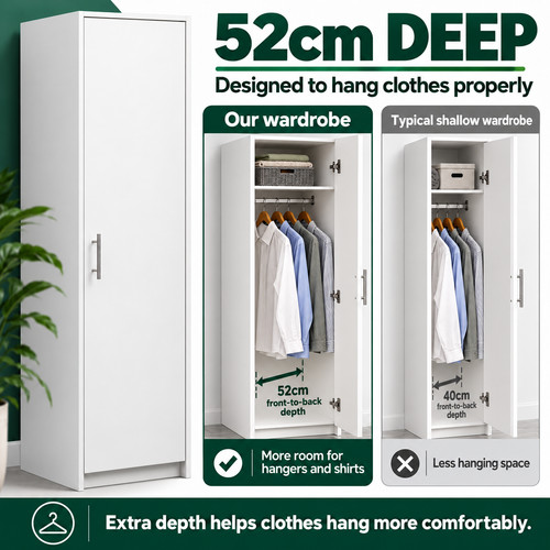 White single wardrobe 180cm - 180cm, 1