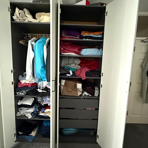 White freestanding wardrobe - wardrobe, 6