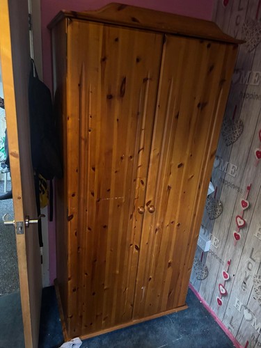 Freestanding wooden wardrobe - wooden,