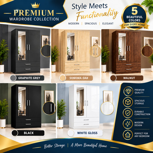 Premium mirrored wardrobe - premium,
