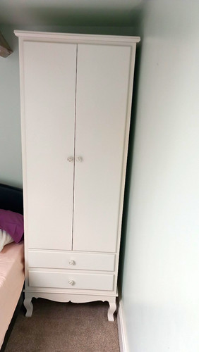 White freestanding wardrobe - white, 2