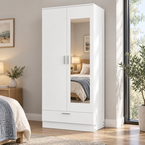 White door wardrobe with - 2,