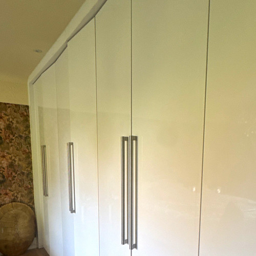 White gloss fitted wardrobe - white,