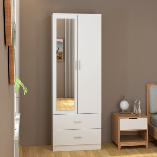 Door mirrored wardrobe 2 - mirrored,