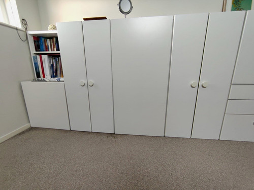 White freestanding wardrobe - freestanding, 6