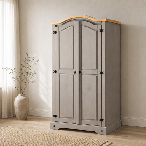 Corona wardrobe grey - wardrobe, door