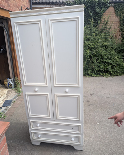 White freestanding wardrobe - freestanding,