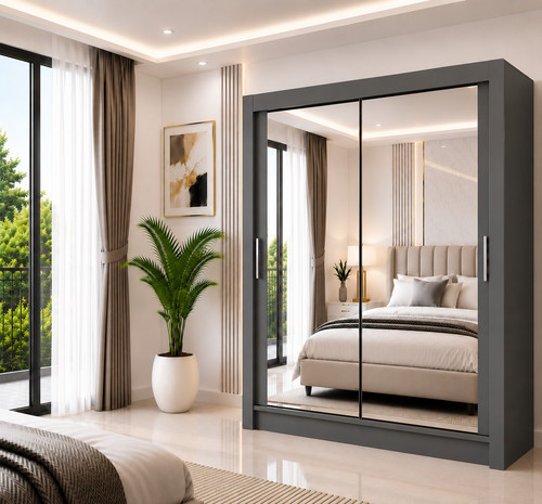Mirrored sliding door wardrobe - sliding,