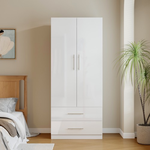 White door wardrobe with - 2,