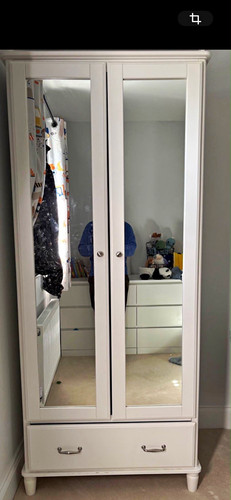 White freestanding wardrobe - white,