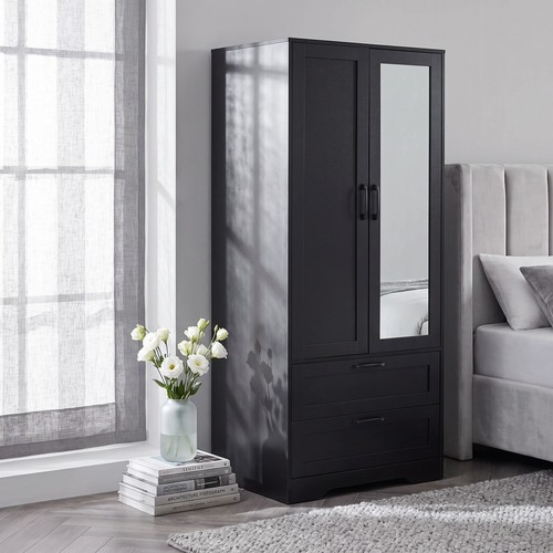 Wooden wardrobe mirror 2 - wardrobe,