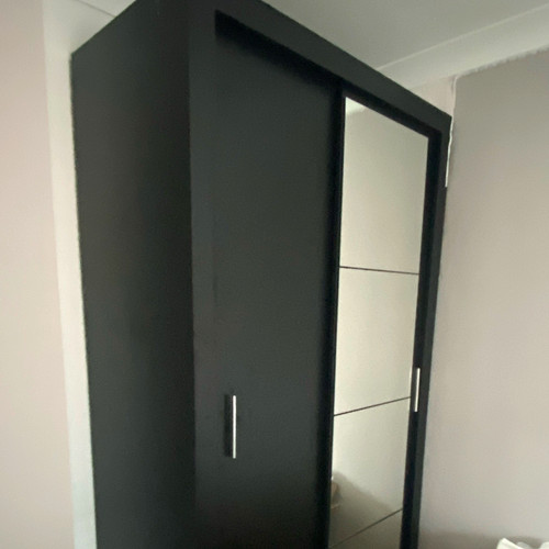 Black door sliding - black, mirrored