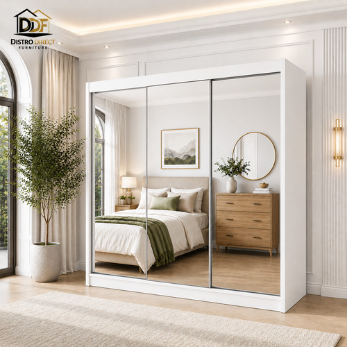 Maple full mirror sliding door - full,